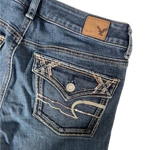 American Eagle Super Stretch Skinny Jeans Size 6 Regular 9100 Decorated Pocket